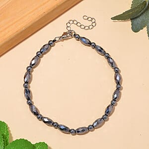 Terahertz 45.00 ctw Beaded Anklet in Stainless Steel (9.5-11.5In)