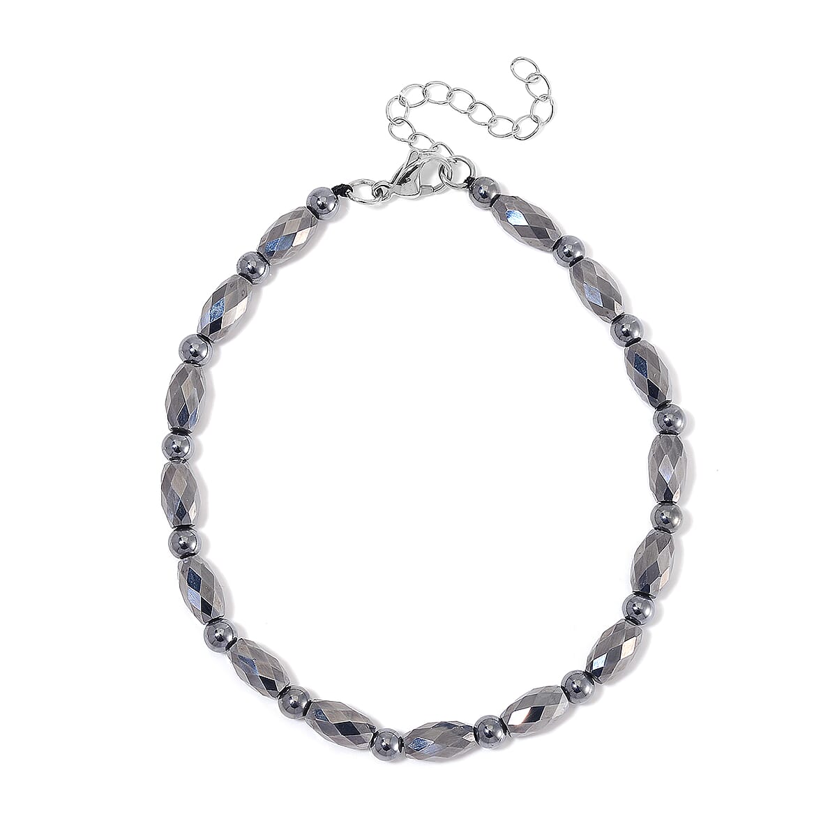 Terahertz 45.00 ctw Beaded Anklet in Stainless Steel (9.5-11.5In) image number 2
