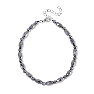 Terahertz 45.00 ctw Beaded Anklet in Stainless Steel (9.5-11.5In)