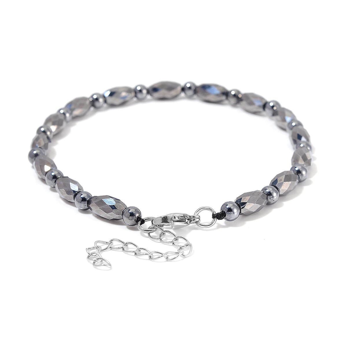 Terahertz 45.00 ctw Beaded Anklet in Stainless Steel (9.5-11.5In) image number 4