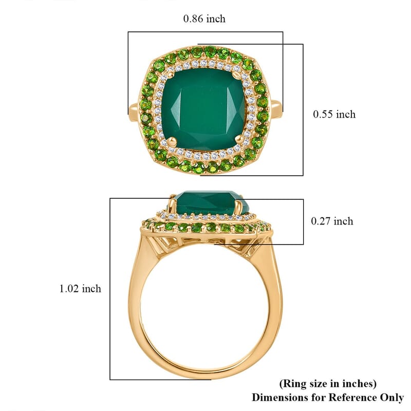 Karis Verde Onyx and Multi Gemstone 5.90 ctw Ring in 18K YG Plated (Size 10.0) 