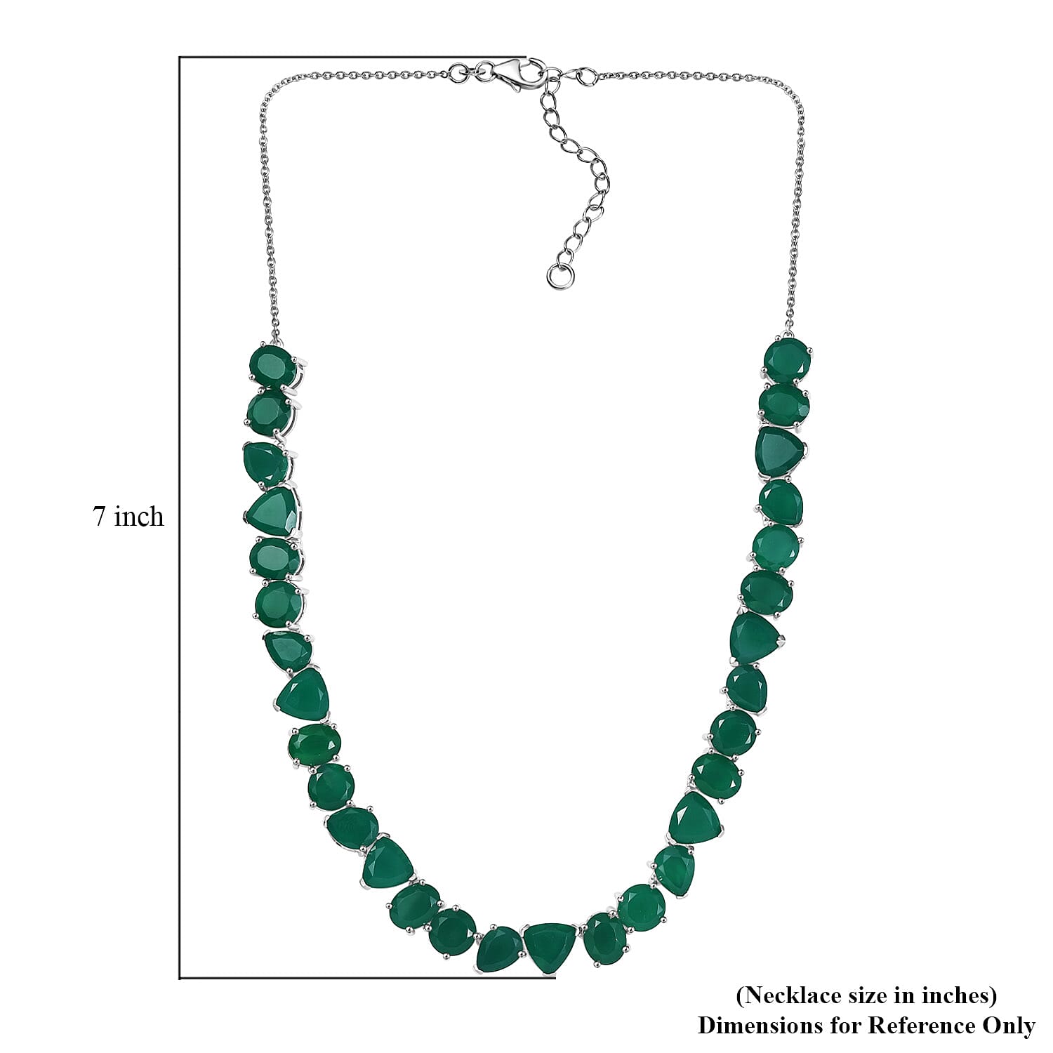 Karis Verde Onyx 56.00 ctw Flowing Vines Necklace 18 Inches in Platinum Bond