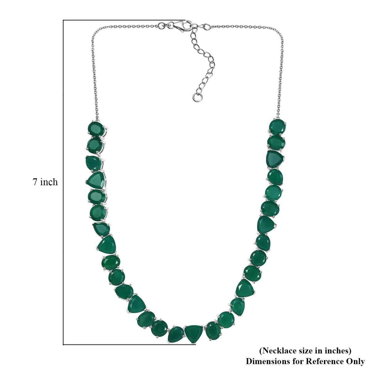 Karis Verde Onyx 56.00 ctw Flowing Vines Necklace 18 Inches in Platinum Bond image number 5