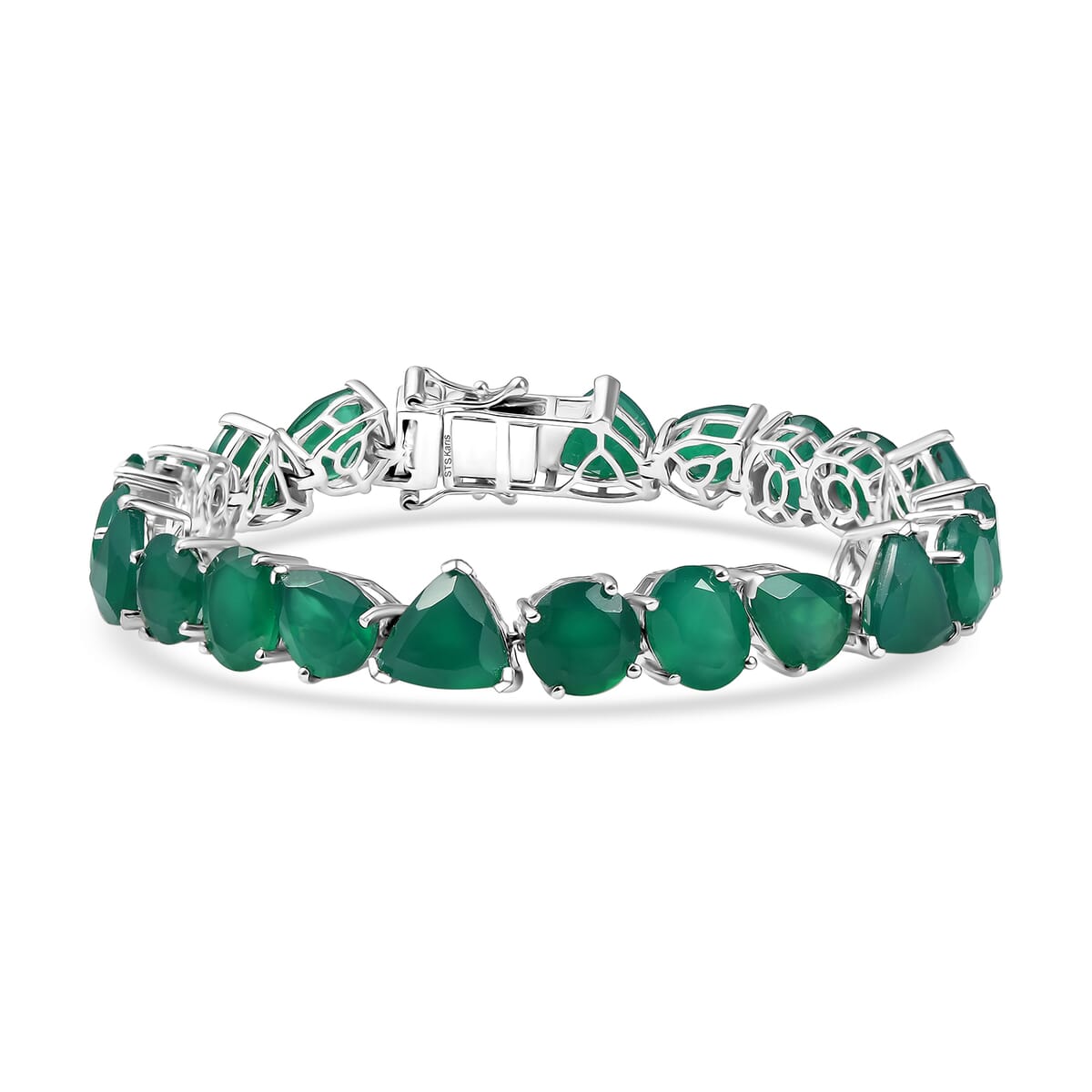 Karis Verde Onyx 41.00 ctw Tennis Bracelet in Platinum Bond (7.25 In) image number 0