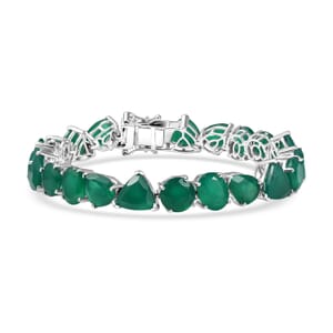 Karis Verde Onyx 41.00 ctw Flowing Vines Bracelet in Platinum Bond (7.25 In)