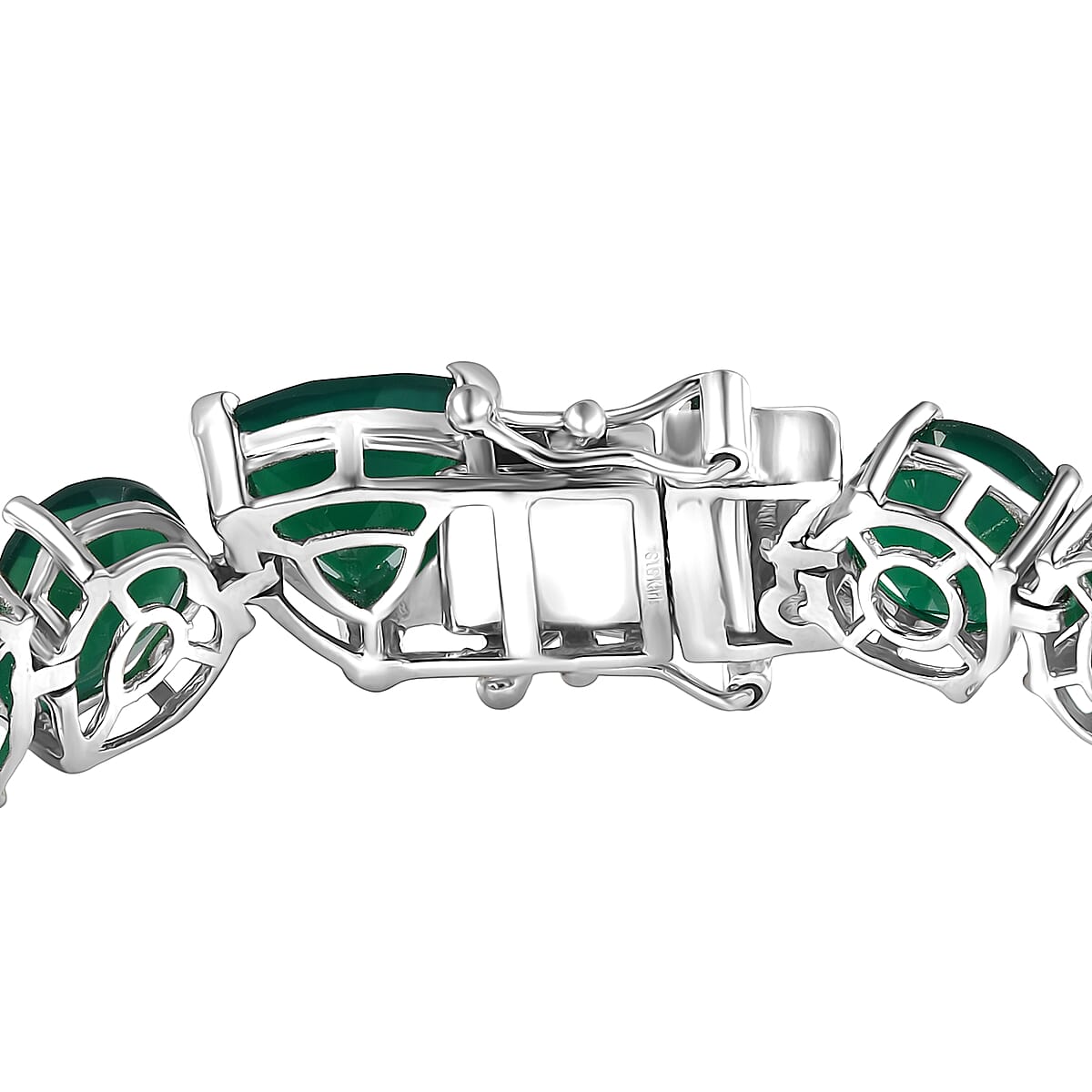Karis Verde Onyx 37.15 ctw Flowing Vines Bracelet in Platinum Bond (6.50 In) image number 3