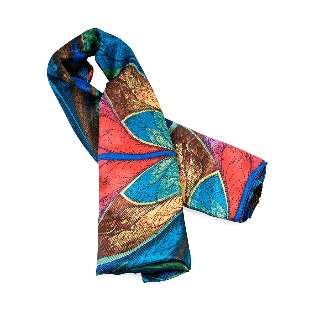 Winlar Multi Kaleidoscope Satin Scarf image number 0