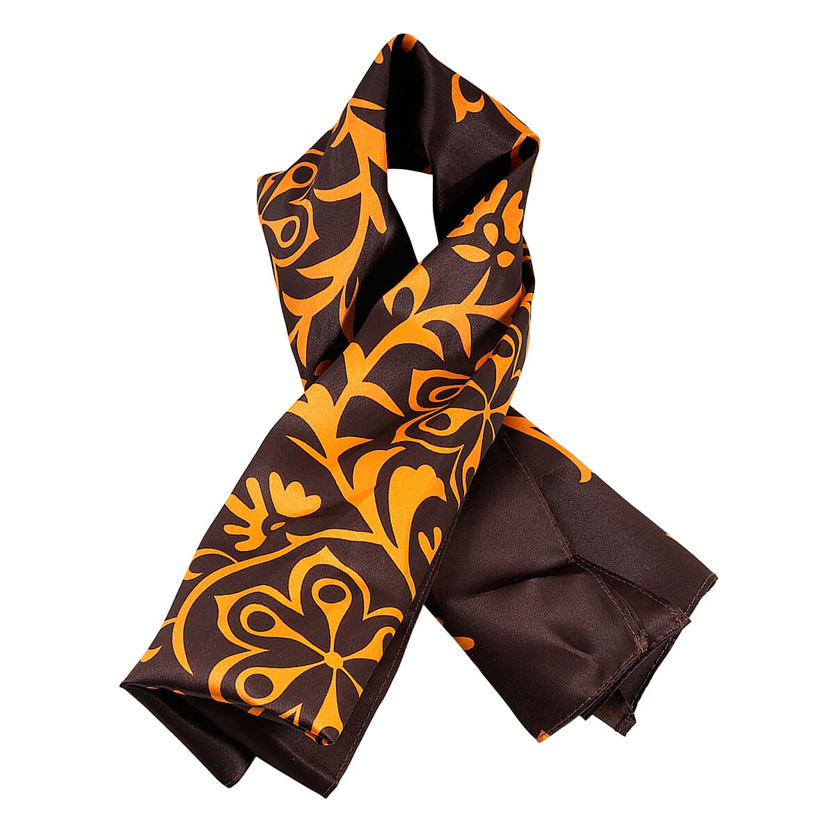 Winlar Brown Baroque Satin Scarf image number 0