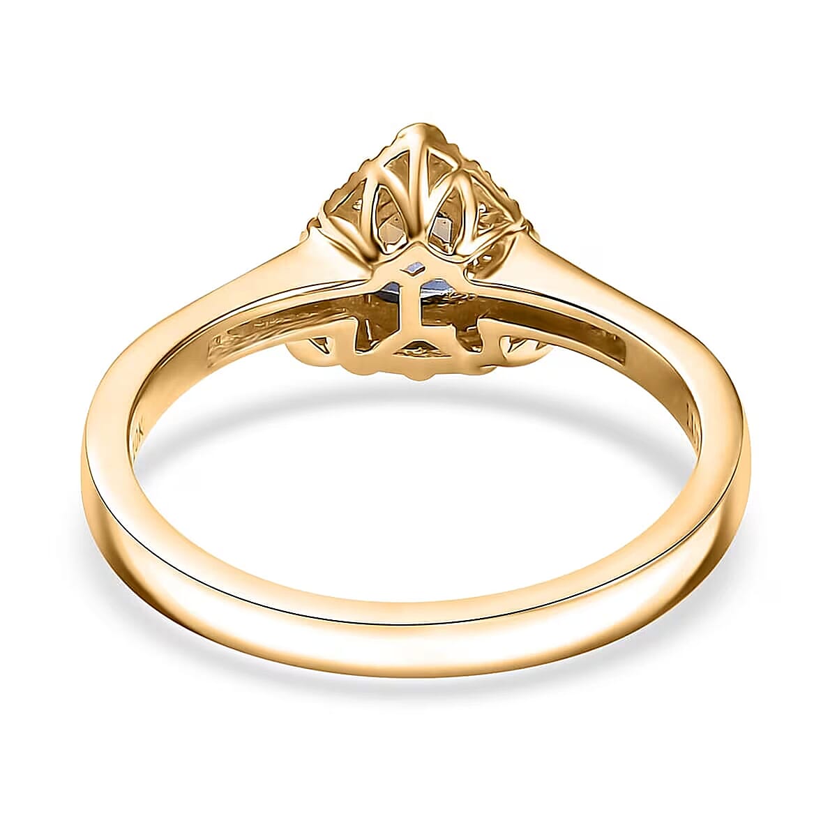 Certified & Appraised Luxoro AAA Tanzanite, AAAA Paraiba Tourmaline and E-F I2 Diamond 1.10 ctw Ring in 10K Yellow Gold (Size 10.0) image number 6