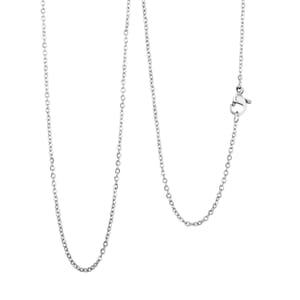 Rhodium Over Chain (Size - 18) Pure White Stainless Steel