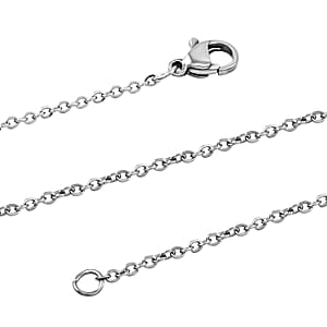 Cable Chain Necklace in Stainless Steel 18 Inches