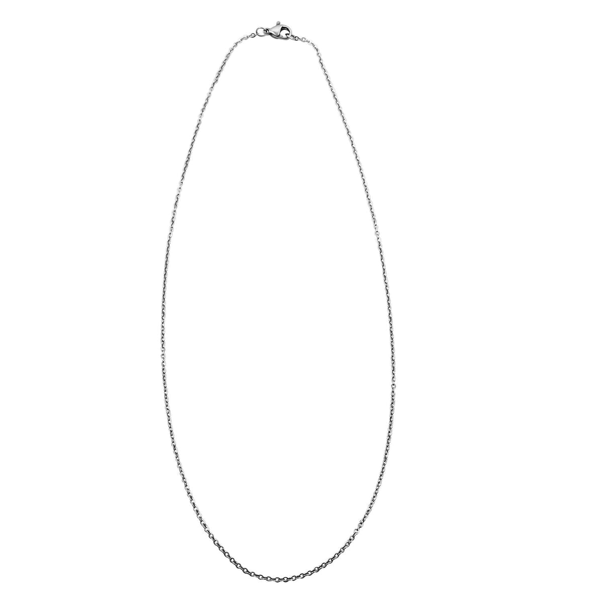 Rhodium Over Chain (Size - 18) Pure White Stainless Steel image number 3