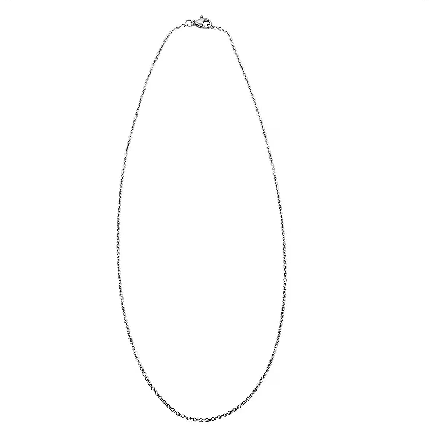 Cable Chain Necklace in Stainless Steel 18 Inches