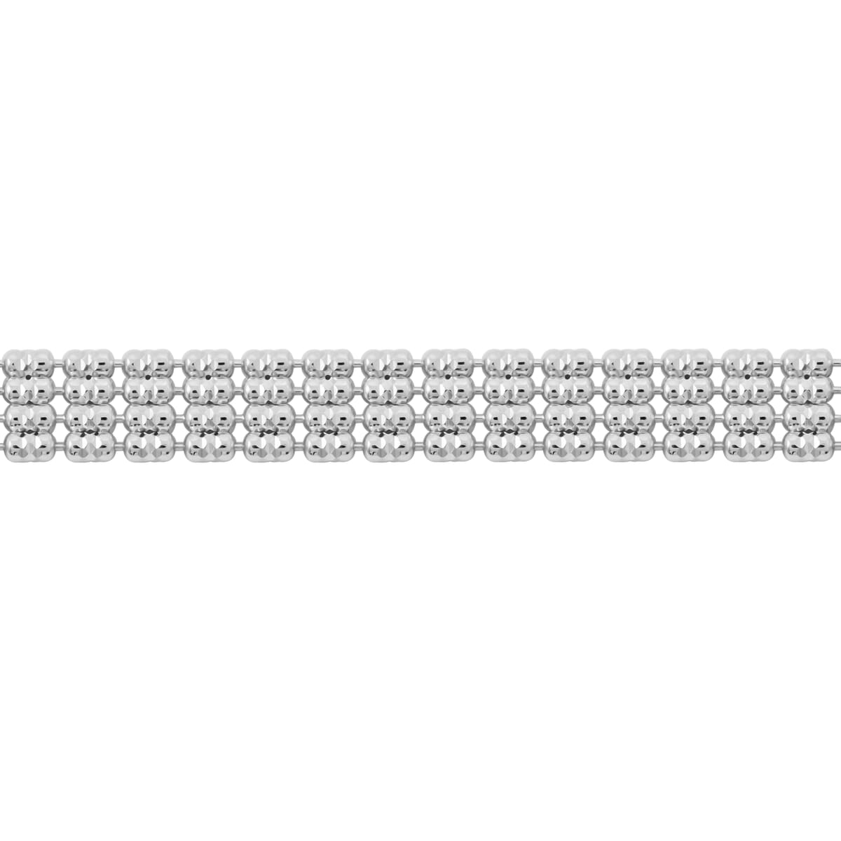 Italian Multi Beaded Chain Bracelet in Rhodium Over Sterling Silver (7.00 In) 10.3 Grams image number 2
