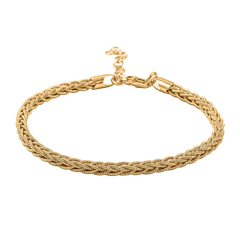 Bismark Chain Bracelet in 14K Yellow Gold Over Sterling Silver (7.00 In) 7.90 Grams