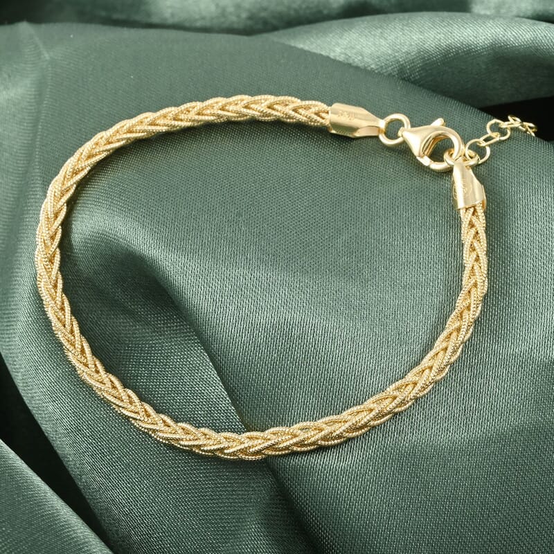 Bismark Chain Bracelet in 14K Yellow Gold Over Sterling Silver (7.00 In) 7.90 Grams