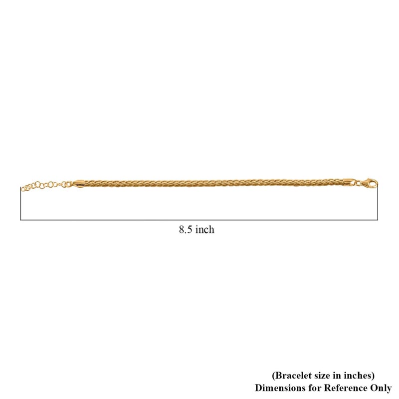 Bismark Chain Bracelet in 14K Yellow Gold Over Sterling Silver (7.00 In) 7.90 Grams