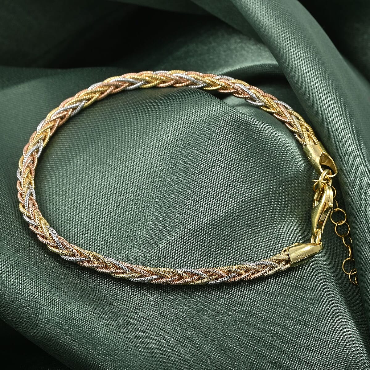 Bismark Chain Bracelet in 14K YRG and Rhodium Over Sterling Silver (7.00 In) 8.50 Grams image number 1