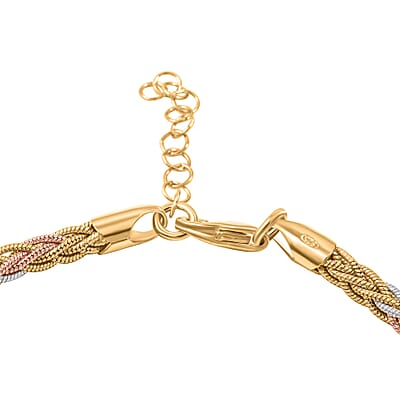 Bismark Chain Bracelet in 14K YRG and Rhodium Over Sterling Silver (7.00 In) 8.50 Grams