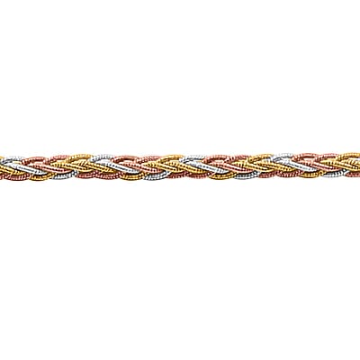 Bismark Chain Bracelet in 14K YRG and Rhodium Over Sterling Silver (7.00 In) 8.50 Grams
