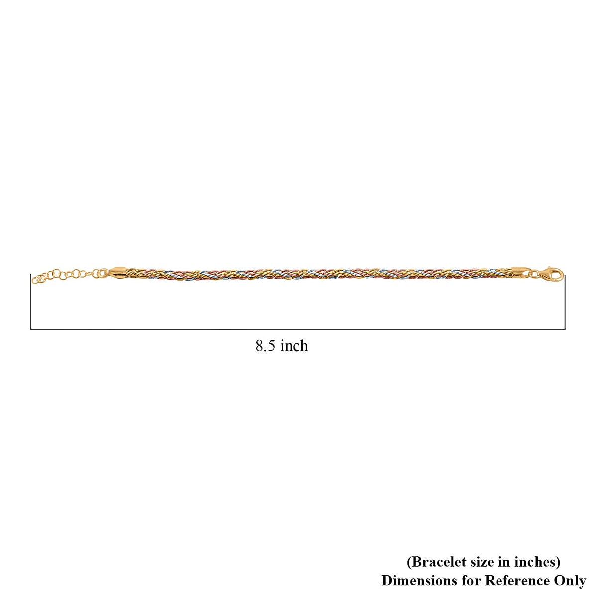 Bismark Chain Bracelet in 14K YRG and Rhodium Over Sterling Silver (7.00 In) 8.50 Grams image number 4