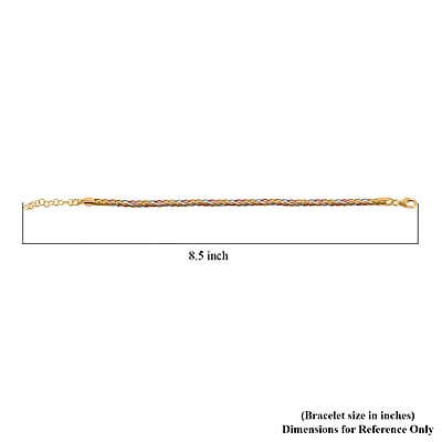 Bismark Chain Bracelet in 14K YRG and Rhodium Over Sterling Silver (7.00 In) 8.50 Grams