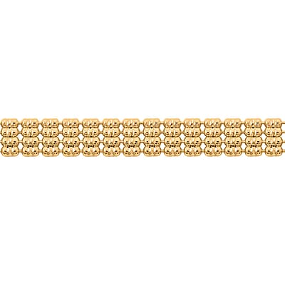 Italian Multi Beaded Chain Bracelet in 14K Yellow Gold Over Sterling Silver (7.50 In) 11 Grams