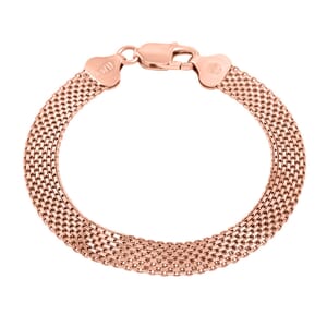 Bismark Chain Bracelet in 14K Rose Gold Over Sterling Silver (7.50 In) 7.60 Grams