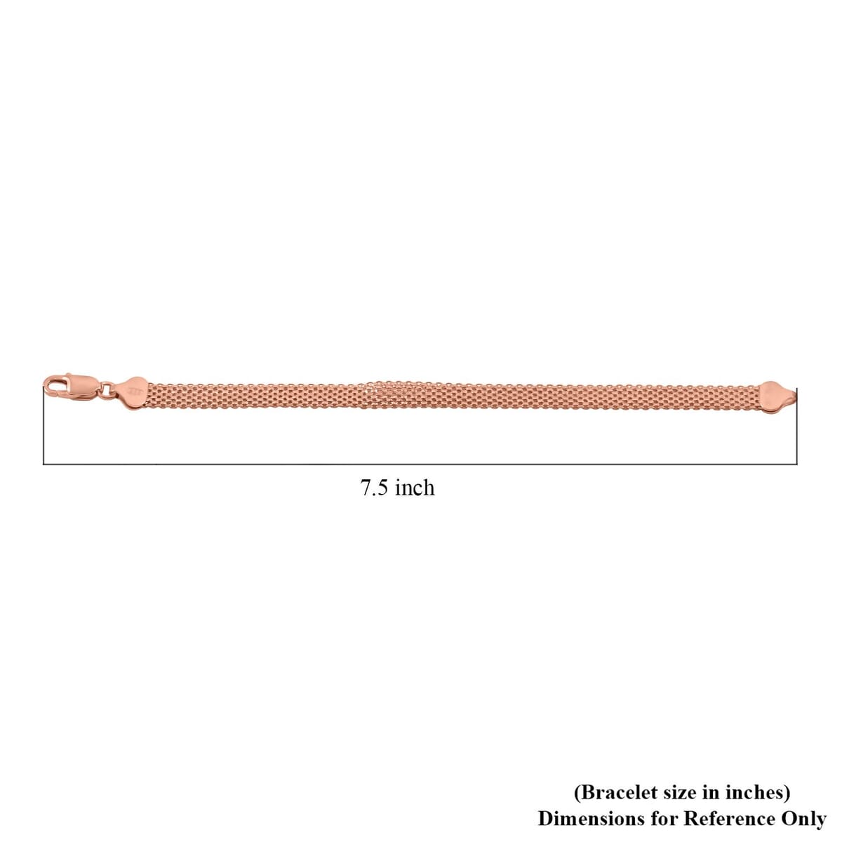 Bismark Chain Bracelet in 14K Rose Gold Over Sterling Silver (7.50 In) 7.60 Grams image number 4