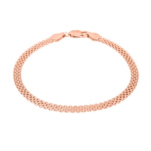 Italian Bismark Chain Bracelet in 14K Rose Gold Over Sterling Silver (7.50 In) 3.50 Grams