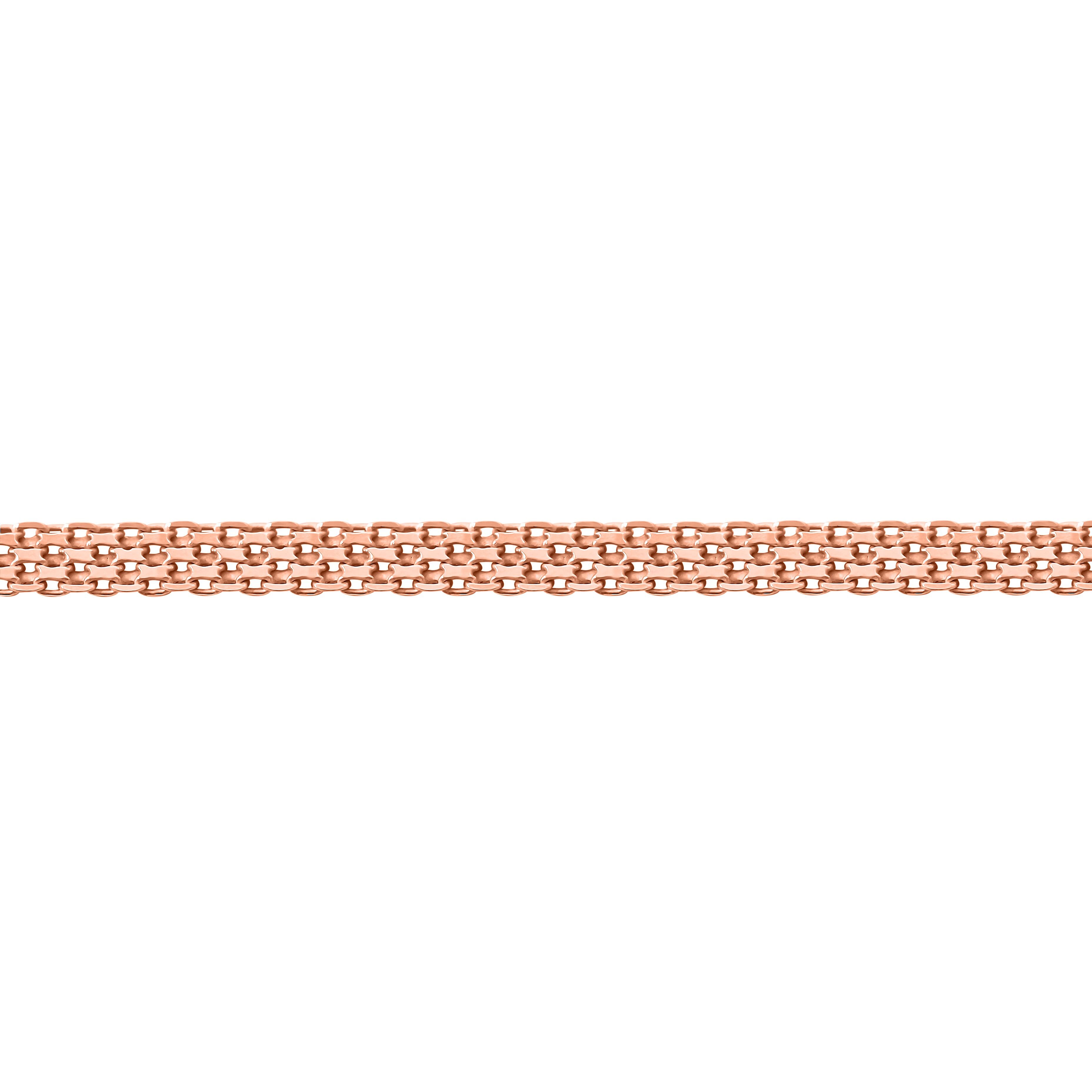 Italian Bismark Chain Bracelet in 14K Rose Gold Over Sterling Silver (7.50 In) 3.50 Grams