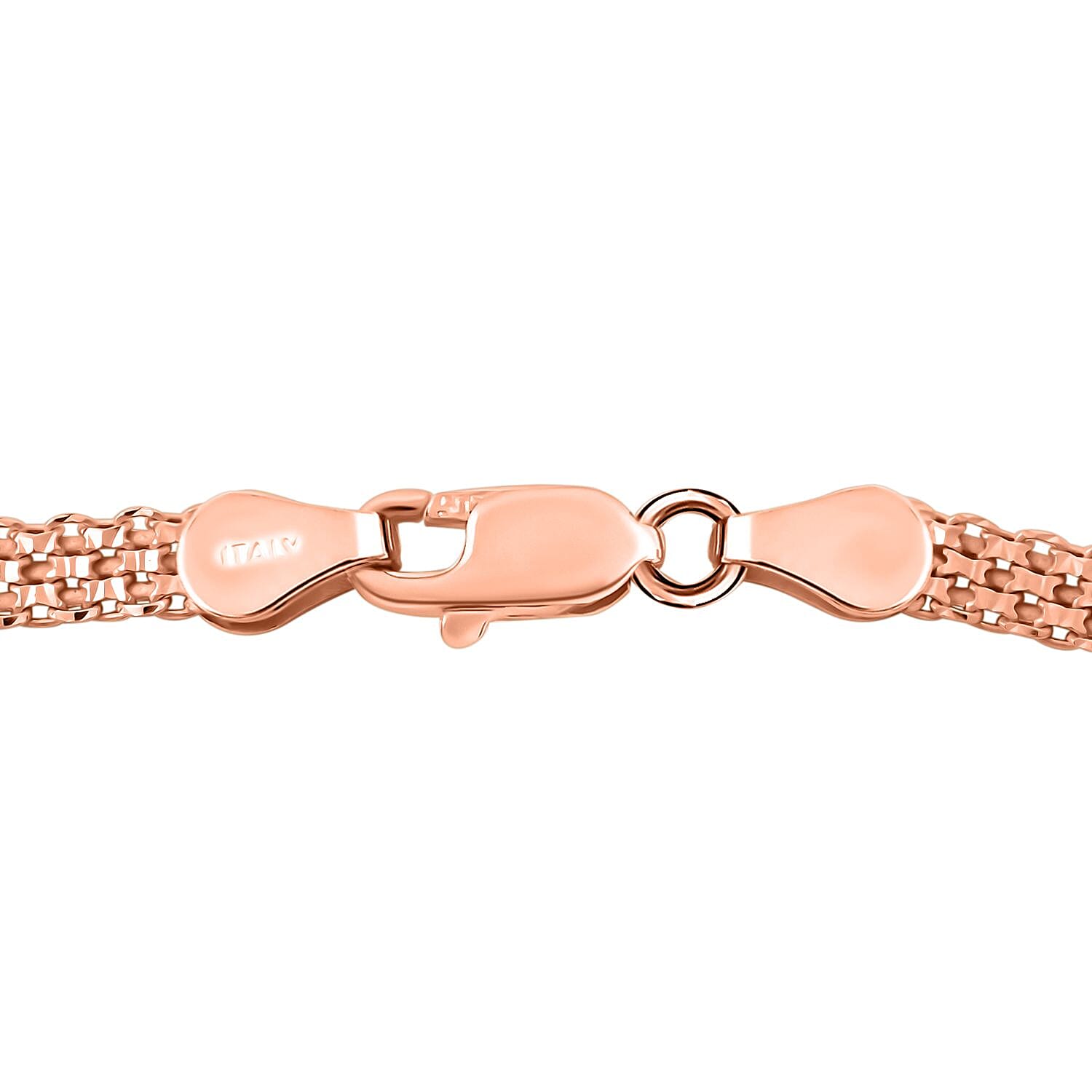 Italian Bismark Chain Bracelet in 14K Rose Gold Over Sterling Silver (7.50 In) 3.50 Grams