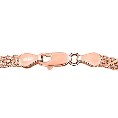 Italian Bismark Chain Bracelet in 14K Rose Gold Over Sterling Silver (7.50 In) 3.50 Grams
