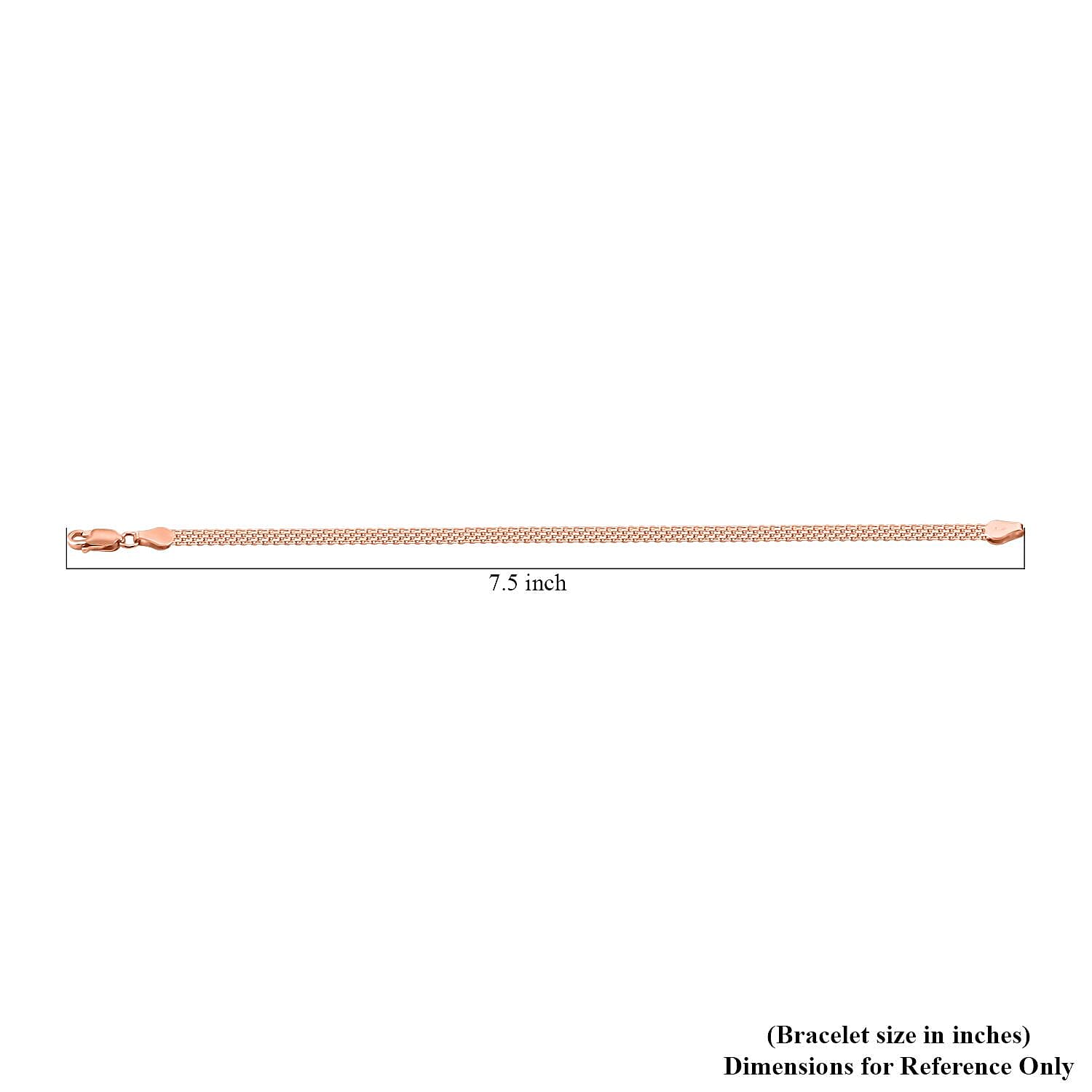 Italian Bismark Chain Bracelet in 14K Rose Gold Over Sterling Silver (7.50 In) 3.50 Grams
