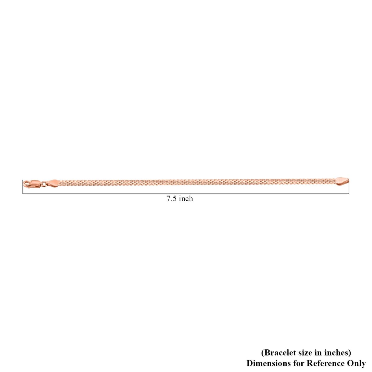 Italian Bismark Chain Bracelet in 14K Rose Gold Over Sterling Silver (7.50 In) 3.50 Grams image number 4
