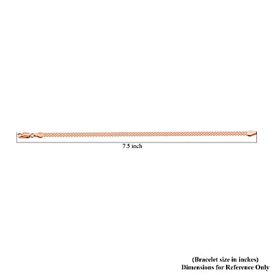 Italian Bismark Chain Bracelet in 14K Rose Gold Over Sterling Silver (7.50 In) 3.50 Grams