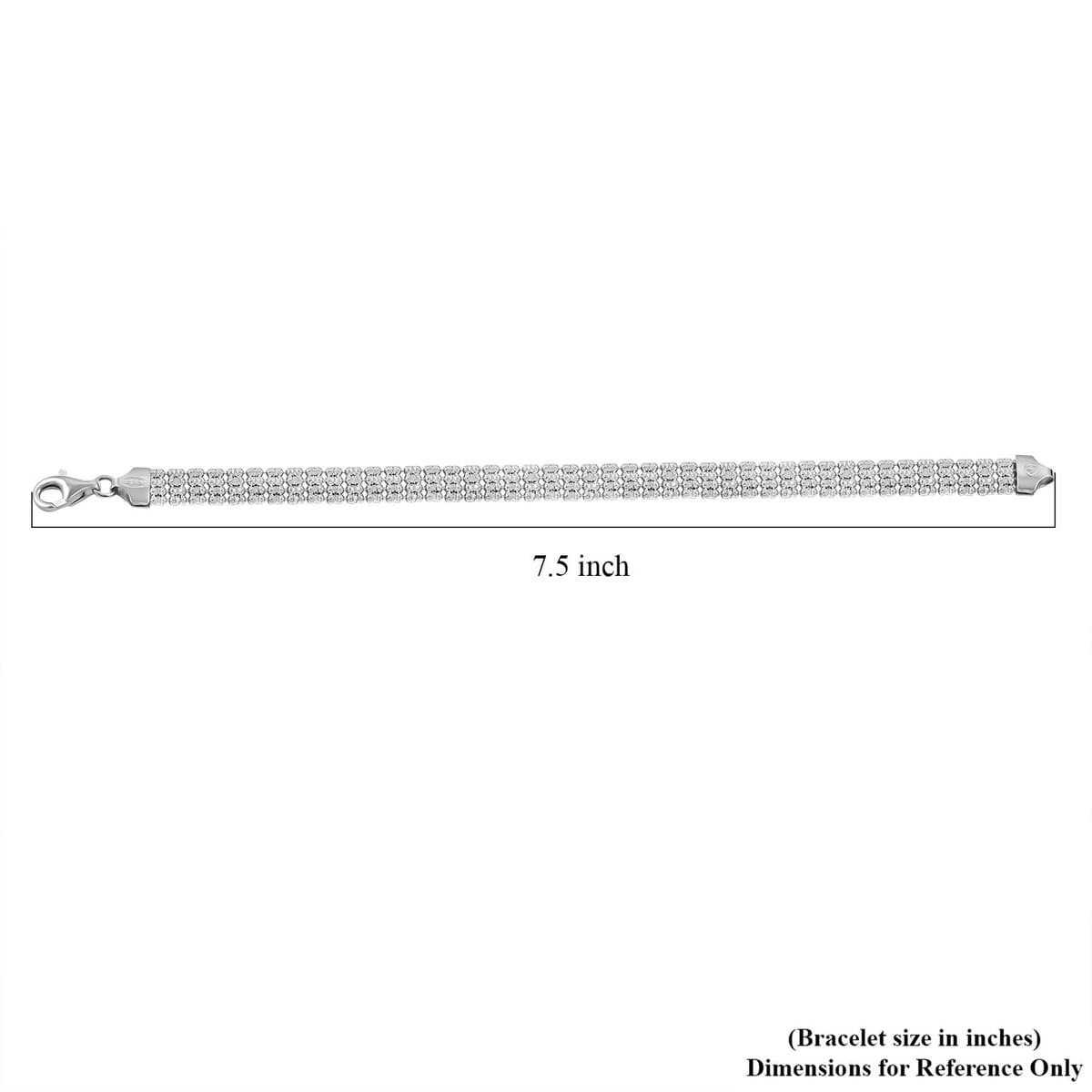 Italian Multi Beaded Chain Bracelet in Rhodium Over Sterling Silver (7.50 In) 11.2 Grams image number 4
