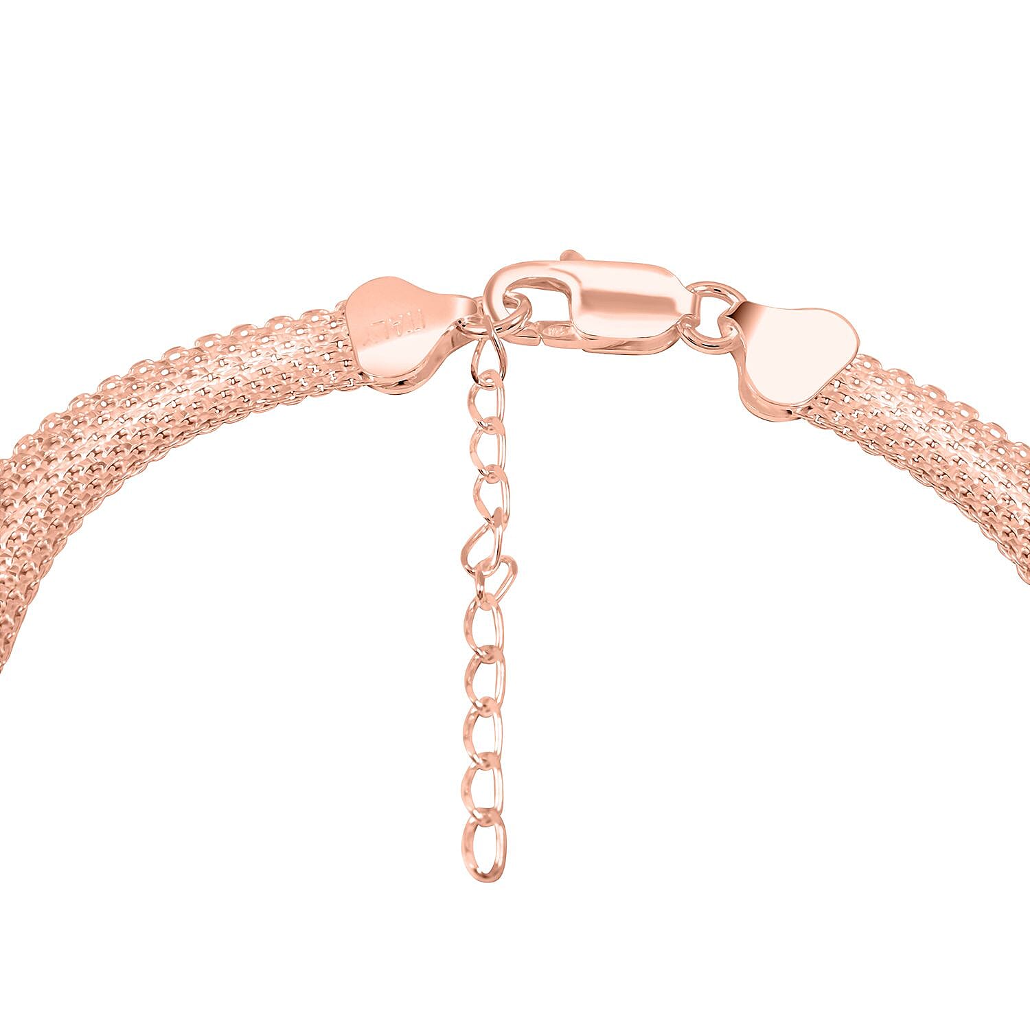 Bismark Chain Necklace in 14K Rose Gold Over Sterling Silver 15.9 Grams 18 Inches 
