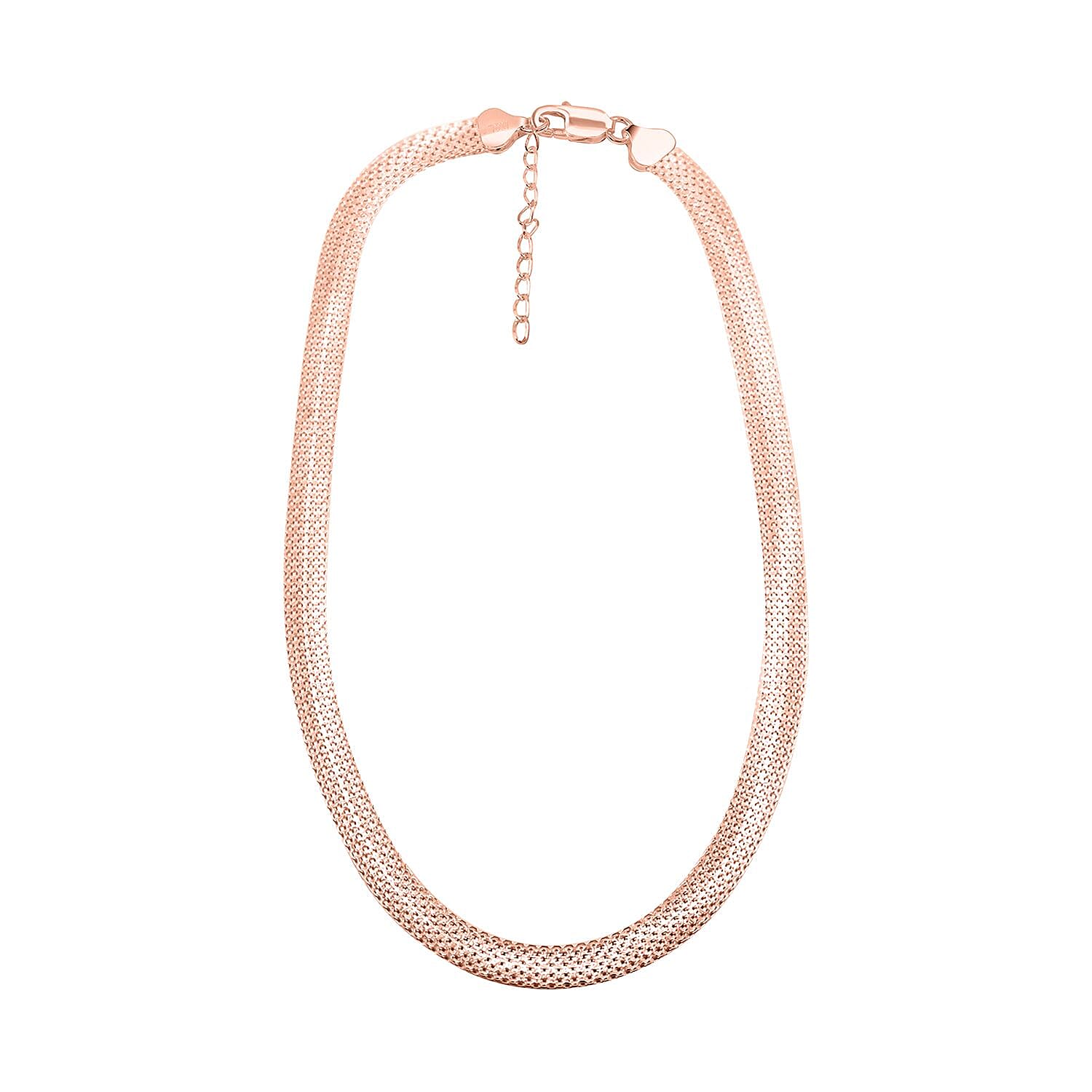 Bismark Chain Necklace in 14K Rose Gold Over Sterling Silver 15.9 Grams 18 Inches 