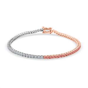 Luxuriant Lab Grown Pink and White Diamond 3.15 ctw Bracelet in 14K White and Rose Gold (7.25 In) 7.71 Grams