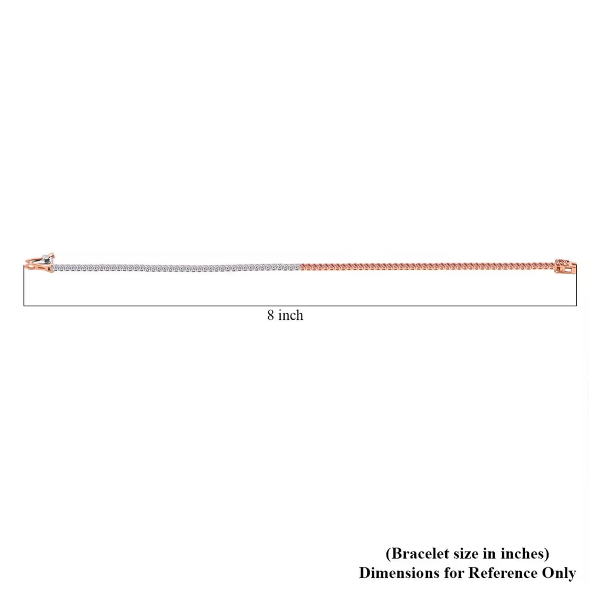 Luxuriant Lab Grown Pink Diamond (IR), Lab Grown Diamond 3.15 ctw Bracelet in 14K White and Rose Gold (7.25 In) 7.71 Grams image number 6