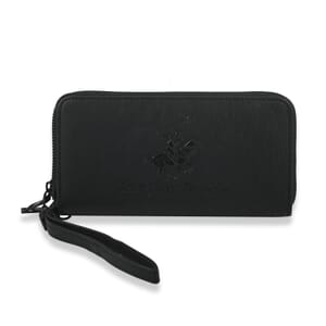 Beverly Hills Polo Club Black Vegan Leather Writstlet Wallet