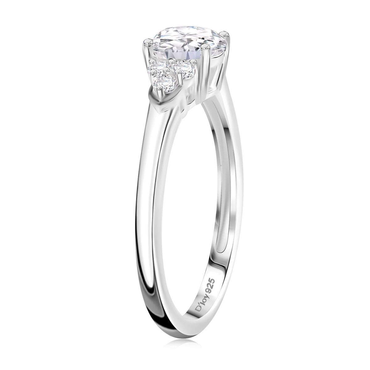 D'Joy Lab Created White Sapphire 1.25 ctw Ring in Sterling Silver (Size 10.0) image number 3
