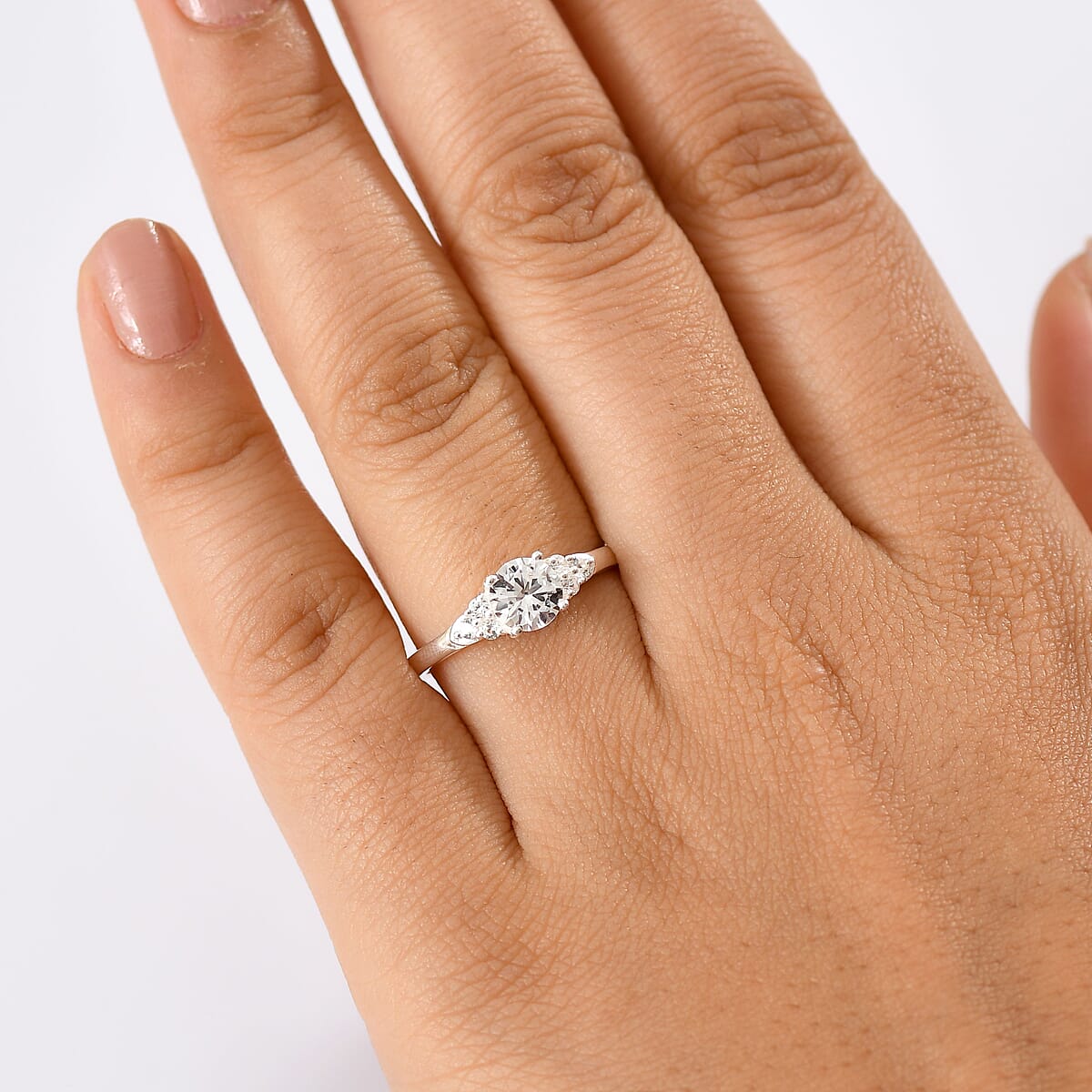 D'Joy Lab Created White Sapphire 1.25 ctw Ring in Sterling Silver (Size 11.0) image number 2