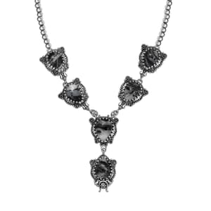 D'Joy Artisan Crafted White Buffalo 24.65 ctw  Native American and Southwest Necklace in Black Oxidized Sterling Silver 18 Inches