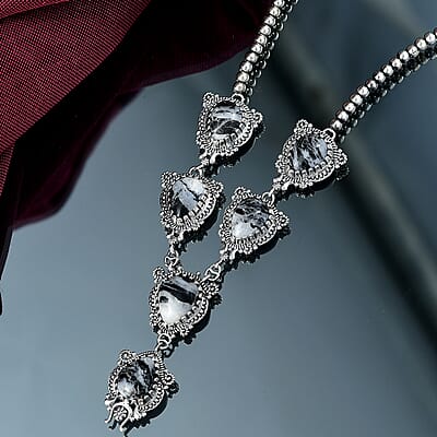 D'Joy Artisan Crafted White Buffalo 24.65 ctw  Native American and Southwest Necklace in Black Oxidized Sterling Silver 18-20 Inches