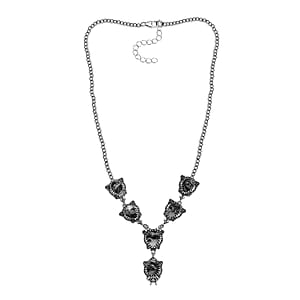 D'Joy Artisan Crafted White Buffalo 24.65 ctw  Native American and Southwest Necklace in Black Oxidized Sterling Silver 18-20 Inches