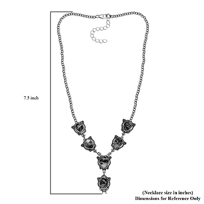 D'Joy Artisan Crafted White Buffalo 24.65 ctw  Native American and Southwest Necklace in Black Oxidized Sterling Silver 18-20 Inches