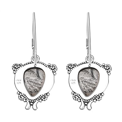 D'Joy Artisan Crafted White Buffalo 7.75 ctw Native American and Southwestern Earrings in Black Oxidized Sterling Silver