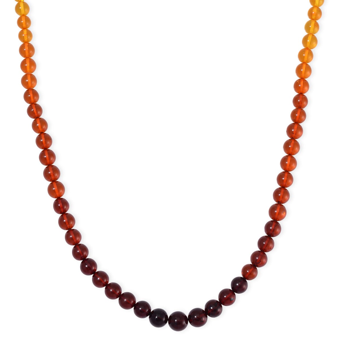 Multi Amber Beaded Necklace in 14K Yellow Gold Over Sterling Silver 20 Inches  image number 0